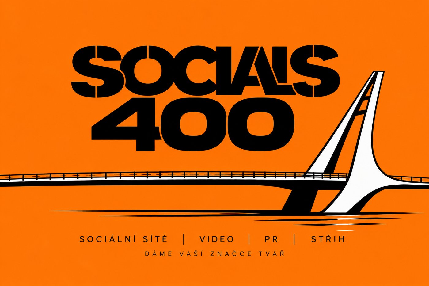 SOCIALS400 – logo s Mariánským mostem v Ústí nad Labem. Sociální sítě, video, PR, střih. Dáme vaší značce tvář.